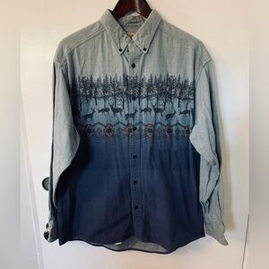 Cabela's Blue Western Forrest Men's Shirt Large